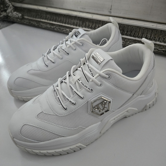 PHILIPP PLEIN Predator Low Top Sneakers. White. Size US 11.5. New.Get ready to - Picture 3 of 10